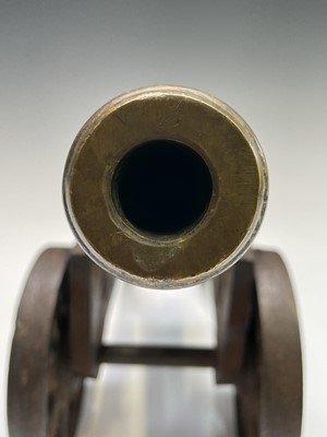 Lot 464 - A bronze and steel ships signal cannon, 19th...