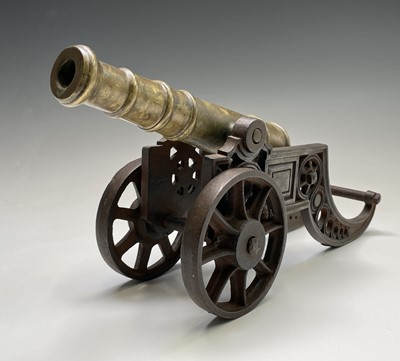 Lot 464 - A bronze and steel ships signal cannon, 19th...