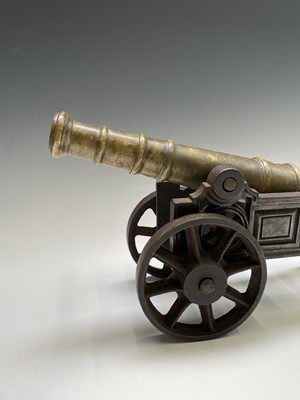 Lot 464 - A bronze and steel ships signal cannon, 19th...