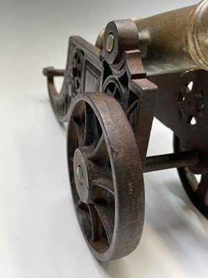Lot 464 - A bronze and steel ships signal cannon, 19th...