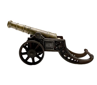 Lot 464 - A bronze and steel ships signal cannon, 19th...