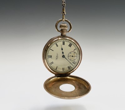 Lot 25 - A Waltham Seven Jewels half hunter keyless...