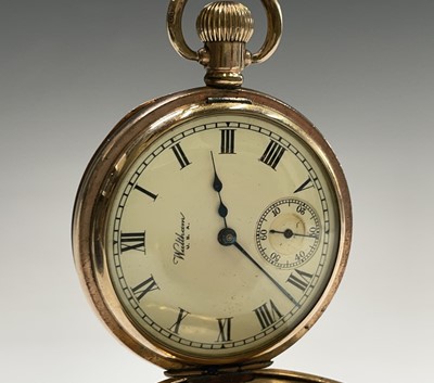 Lot 25 - A Waltham Seven Jewels half hunter keyless...