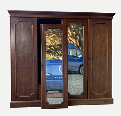 Lot 3234 - A Victorian mahogany four-door wardrobe,...