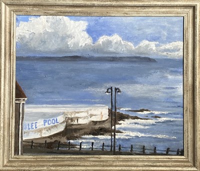 Lot 26 - Evie BOND The Jubilee Pool Oil and chalk on...