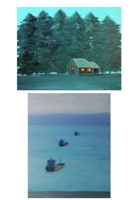 Lot 33 - Tim PIKE (Two works) 'Three Ships' Oil on...