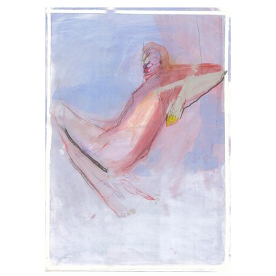 Lot 16 - Rob UNETT Man Reclining Water colour, acrylic,...