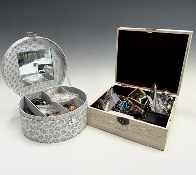 Lot 338 - Costume jewellery in two boxes and loose
