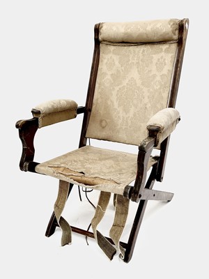 Lot 3102 - A late Victorian folding walnut patent chair,...