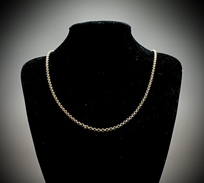 Lot 342 - A 9ct belcher link gold necklace 13.3gm 62cm