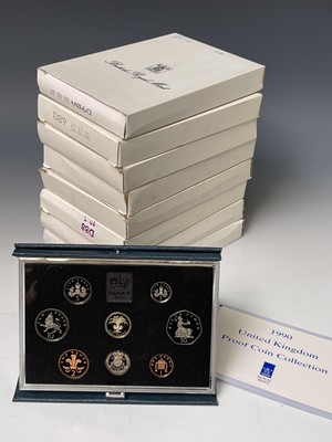 Lot 39K - UK Royal Mint proof coin sets. 1983 - 1990 all...
