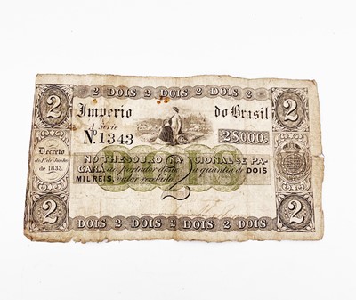 Lot 40C - World Banknote - Brazil. An unusual 1833 2 Mil...