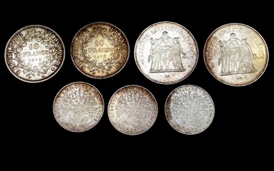 Lot 51 - France - Silver 0.900 purity 10 Franc, 20...
