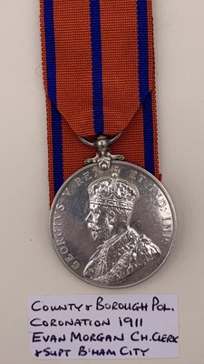 Lot 132 - County and Borough Police Medal. A silver 1911...