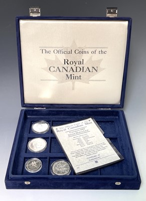 Lot 53 - Silver coins- Canada Maple leaf $5 x 2...