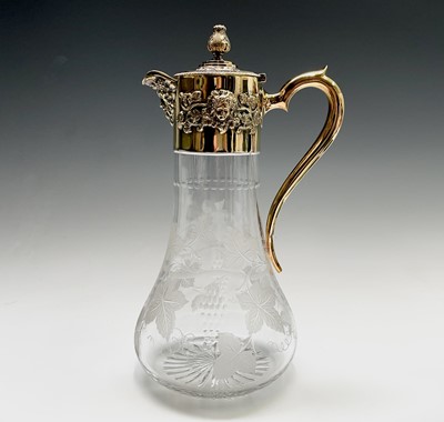 Lot 58 - An Asprey claret jug the glass body cut and...