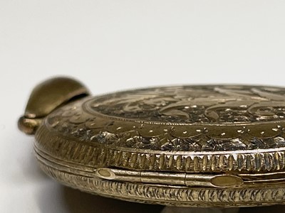 Lot 278 - A Victorian engraved gold locket 30.5mm wide...