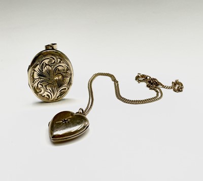 Lot 312 - A 9ct 44cm chain and two gilt lockets