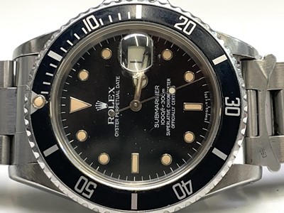 Lot 16 - A Rolex stainless steel Submariner wristwatch...
