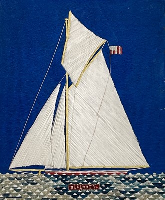 Lot 37 - A late 19th/early 20th century woolwork ship...