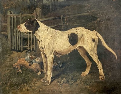 Lot 777 - John EMMS (1844-1912) Setter with Game Oil on...