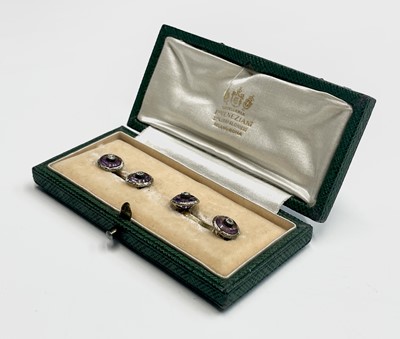 Lot 331 - A pair of ladies gem cufflinks by G....