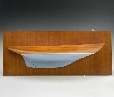 Lot 74 - A half hull model of a boat, possibly a Kim...