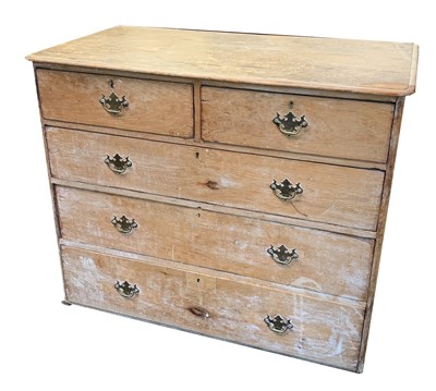 Lot 3117 - A 19th century pine chest of drawers, with two...