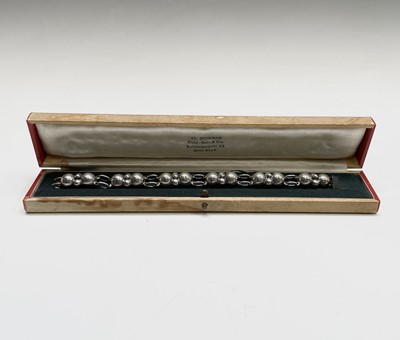 Lot 377 - An Arne Oscar Burman 830s silver bracelet 18cm...