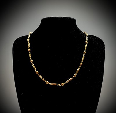 Lot 397 - A 9ct gold fancy link 58cm chain 15.9gm