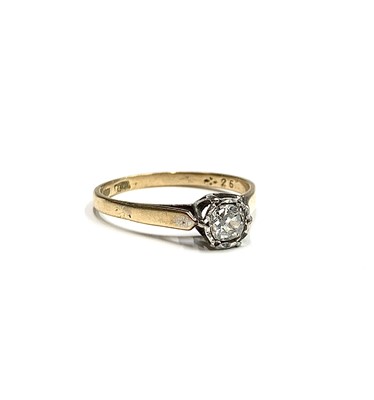 Lot 411 - An 18ct gold solitaire diamond ring Size R/S...