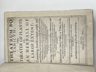 Lot 395 - JOHN PARKINSON. 'Theatrum Botanicum: The...