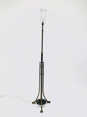 Lot 3062 - A late Victorian brass and lacquered standard...