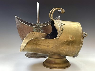 Lot 125 - A 19th century brass coal scuttle, with...