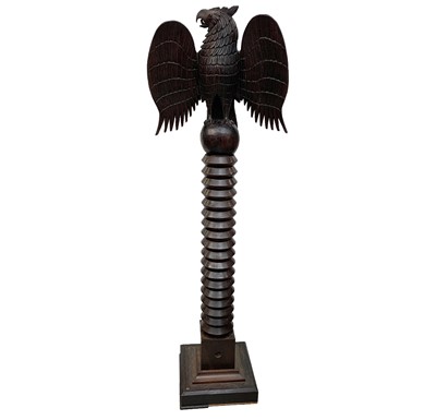 Lot 3168 - A large stained wood Eagle lectern, with...