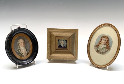 Lot 146 - Portrait miniatures A watercolour on ivory...