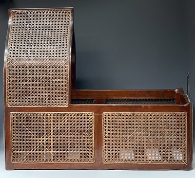 Lot 3108 - A 19th century mahogany framed and wicker crib....