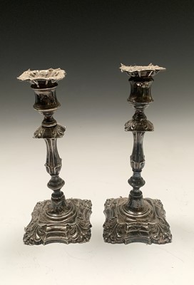 Lot 108 - A pair of Elkington epns candlesticks in...