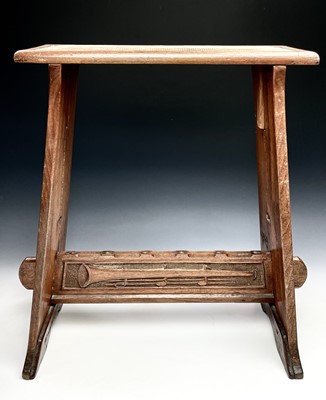 Lot 3267 - An Edwardian walnut stool, with a narrow...