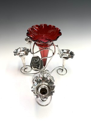 Lot 101 - An Edwardian silver art-nouveau waterlily...