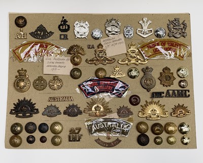 Lot 187 - Australian Regiments. A display card...