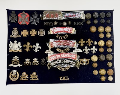 Lot 179 - English Regiments. A display card containing...