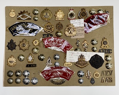 Lot 184 - Australian Regiments. A display card...