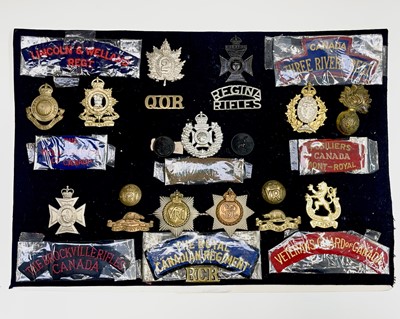 Lot 185 - Canadian Infantry. A display card containing...