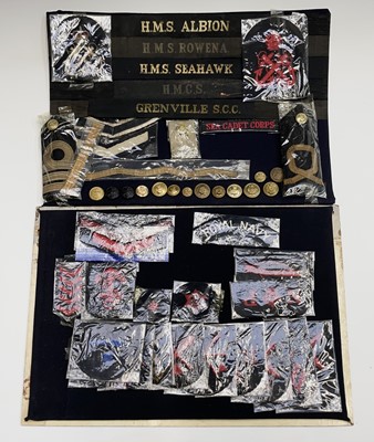 Lot 228 - Royal Navy - 1. Two display cards containing...