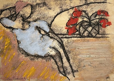 Lot 170 - John EMANUEL (1930) Lady with Flowers Mixed...
