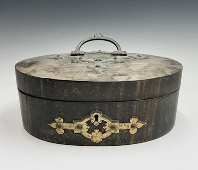 Lot 17 - A Victorian coromandel veneered oval workbox,...
