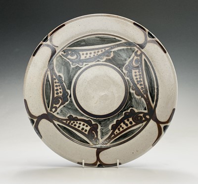 Lot 1038 - Svend BAYER (1946) A stoneware dish with fish...