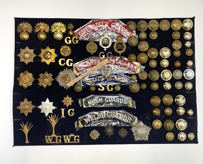 Lot 205 - Guards Regiments. A display card containing...