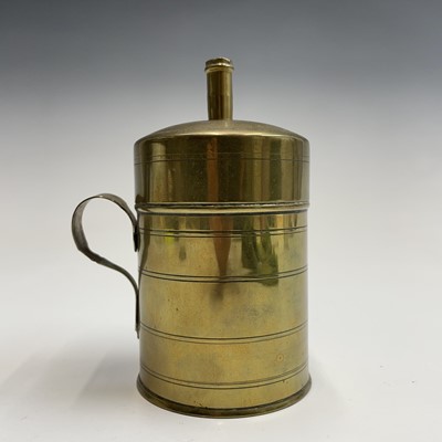Lot 58 - A brass bougie box, early 19th century, with...